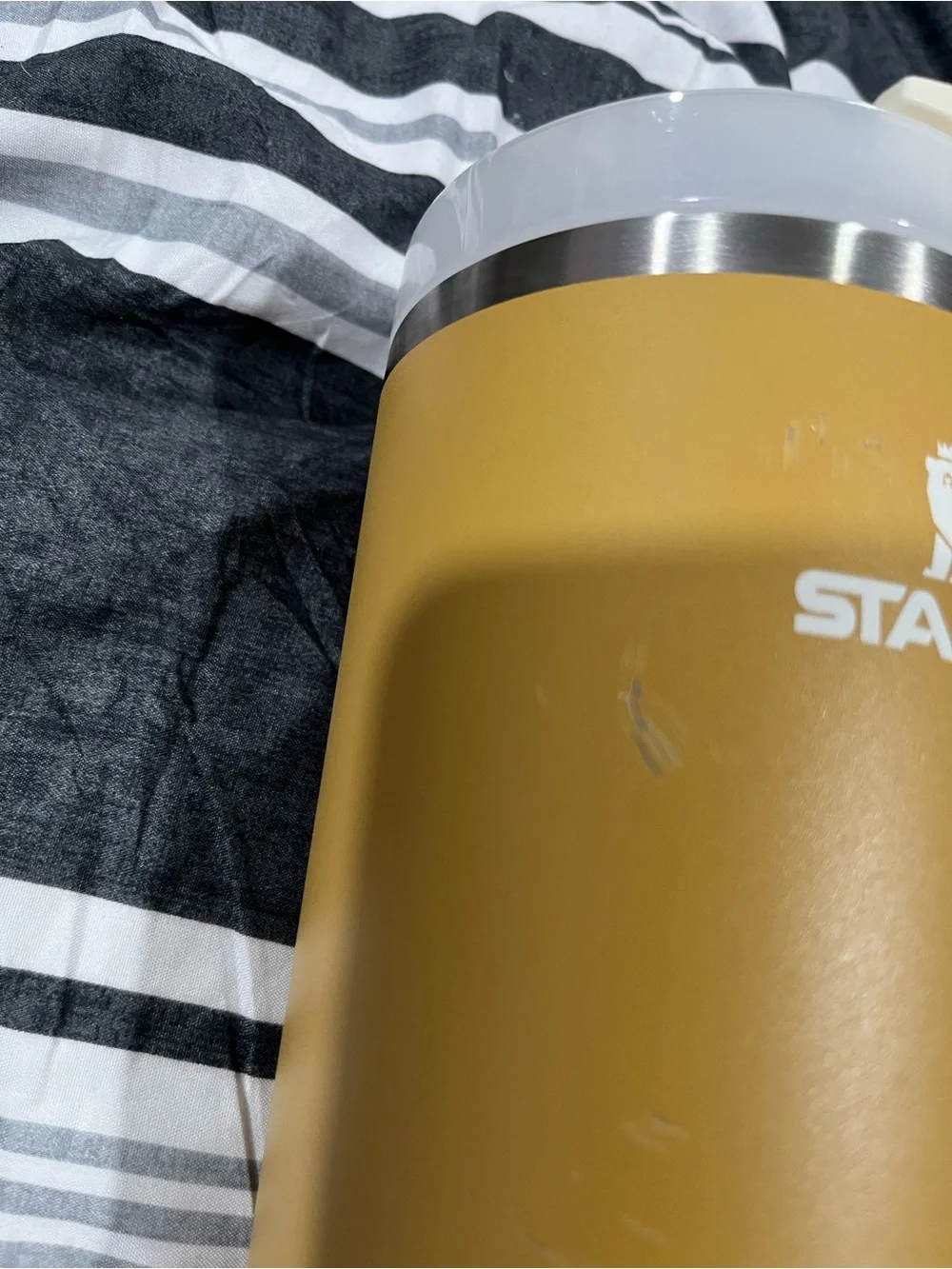 Stanley Mustard Yellow Travel Tumbler with Handle